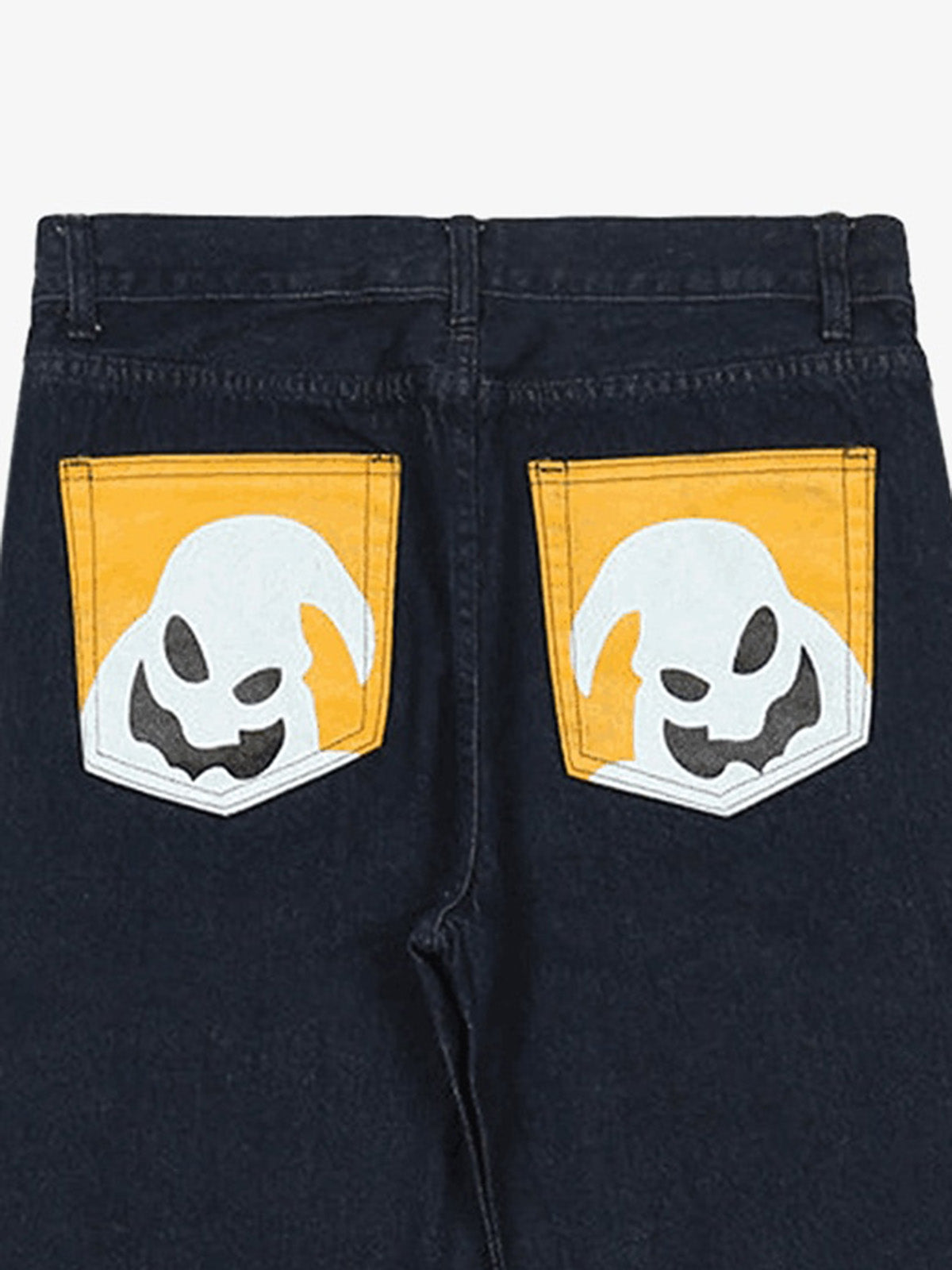 Thesupermade Cartoon Pocket Print Washed Jeans 