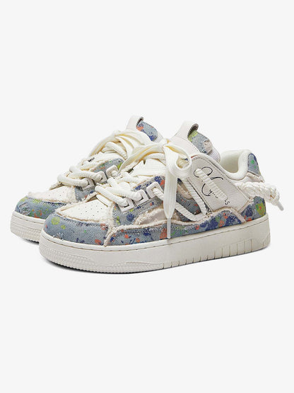 Destruction Series Tassel Contrast Color Sneakers - 2356 