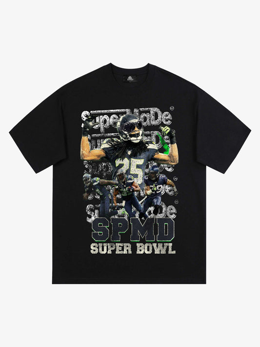 Super Bowl Football Print T-shirt - 2309 