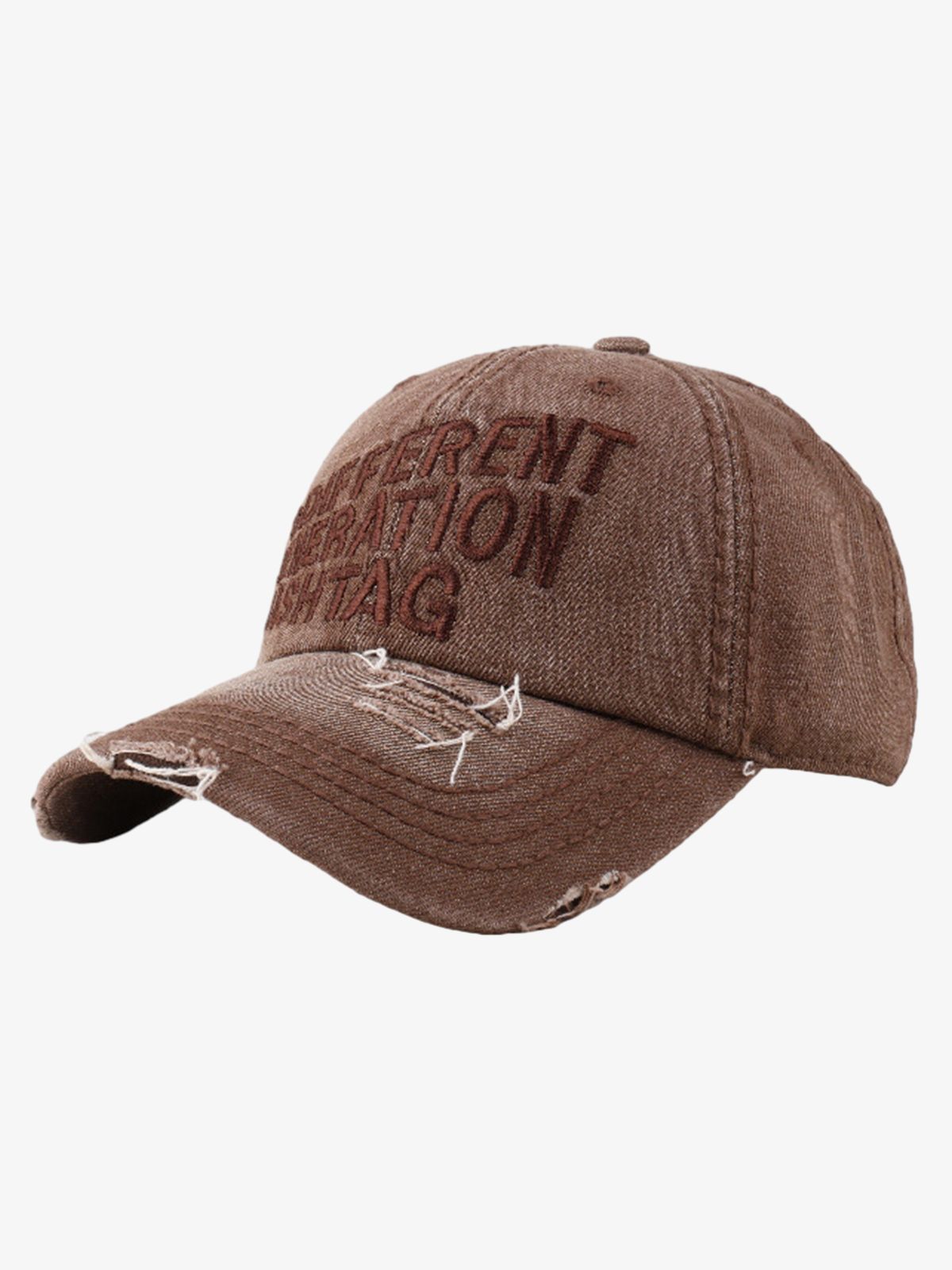 Washed "DIFFERENT GENERATION" Denim Baseball Cap 