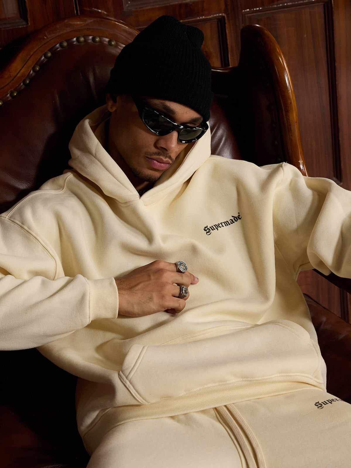 Thesupermade Street Hip-Hop Letters Fleece Tracksuit - 2230 