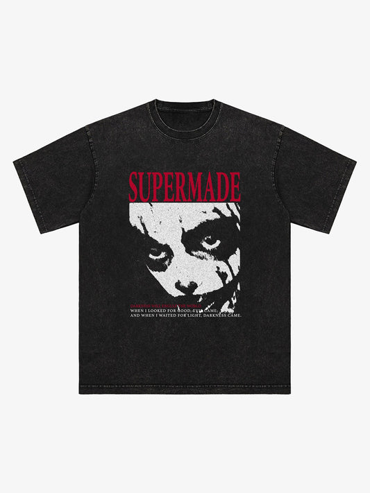 Thesupermade Washed Portrait Print T-shirt 