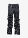 Thesupermade Punk Style Pleated Leather Pants - 2195 