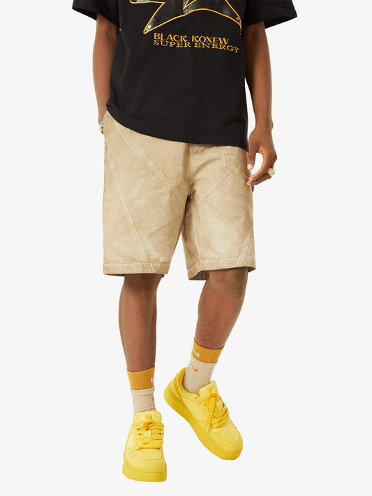 Thesupermade Retro Washed Distressed Hip-Hop Shorts 