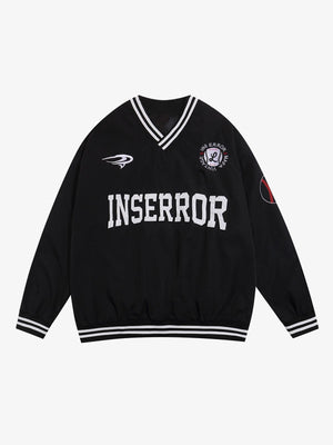Street V-Neck Baseball-Inspired Sweatshirt 