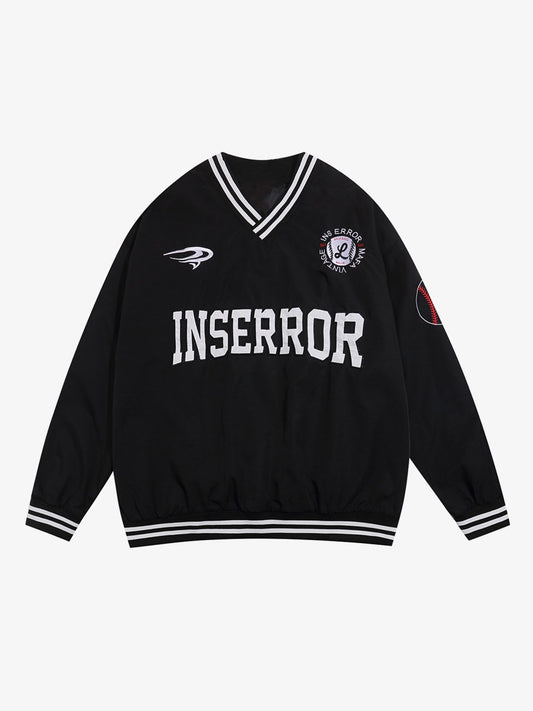 Street V-Neck Baseball-Inspired Sweatshirt 