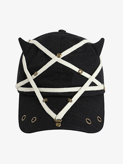 Thesupermade Star Washed Denim Baseball Cap 