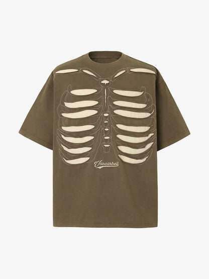 Skeleton Design Print Oversized T-Shirt 