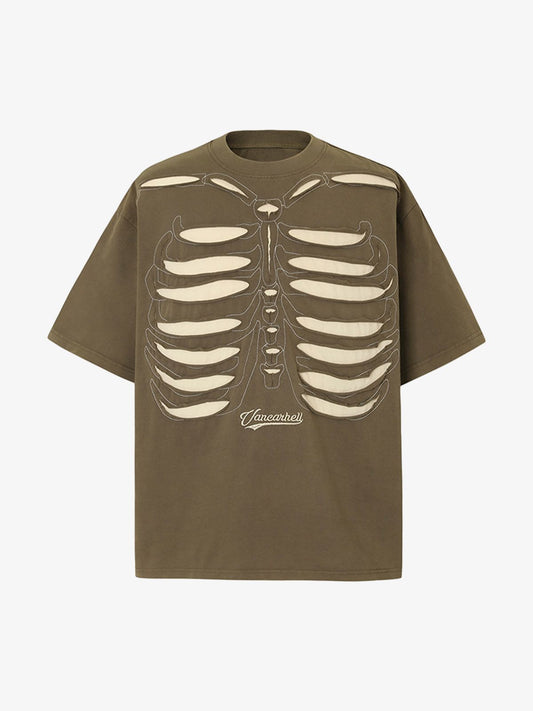 Skeleton Design Print Oversized T-Shirt 