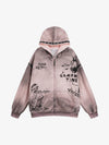 Wasteland Style Distressed Graffiti Hoodie 