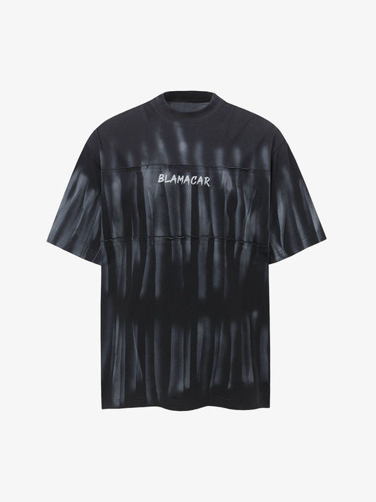 Oversized Tie-Dye Embroidered Letter T-Shirt 