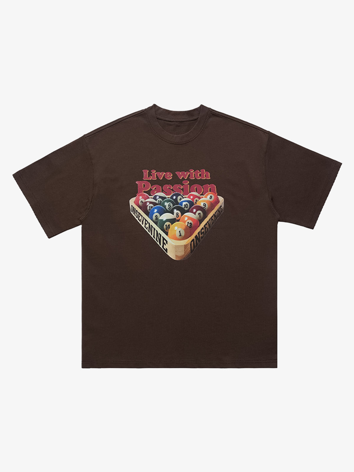 Retro Billiards Letter Print T-Shirt 
