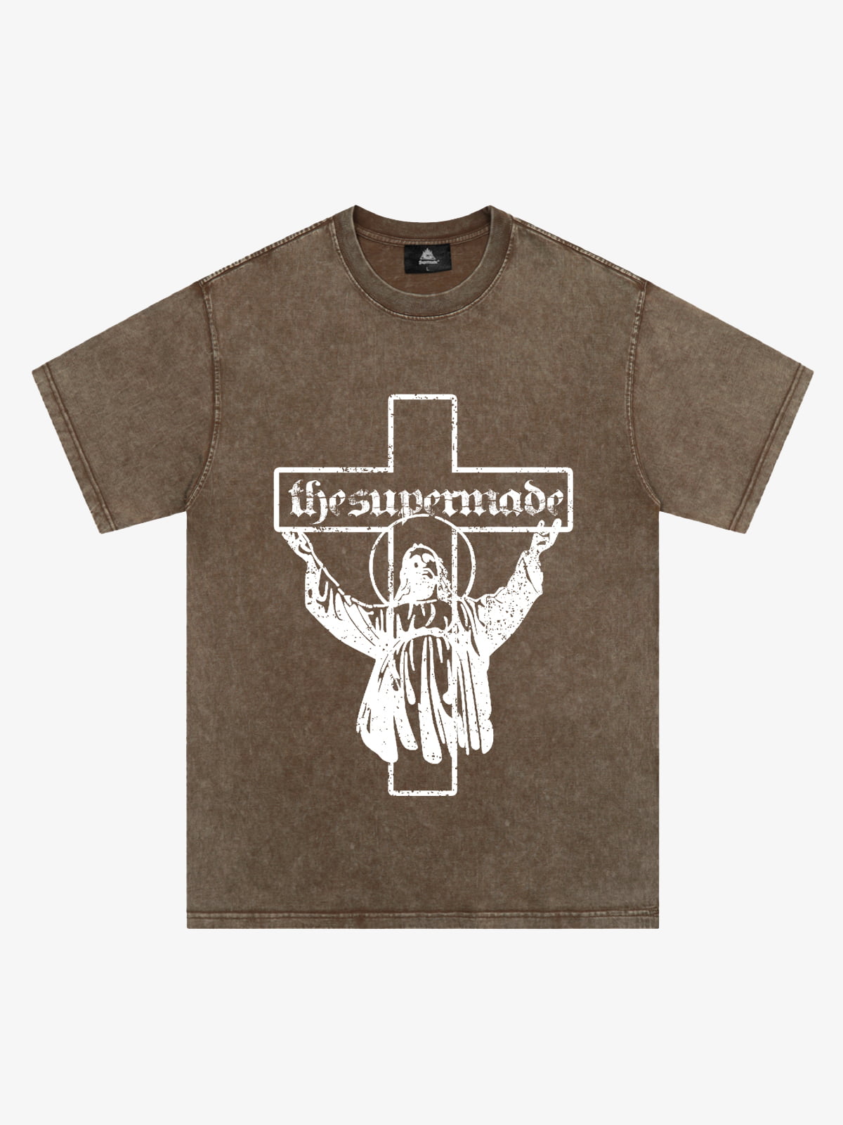 Original Distressed Cross Graphic T-Shirt 