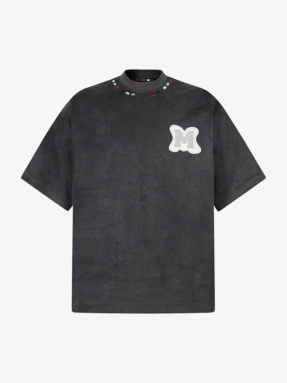 Embroidered Neckline Oversized T-Shirt 