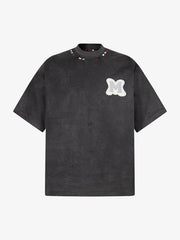 Embroidered Neckline Oversized T-Shirt 