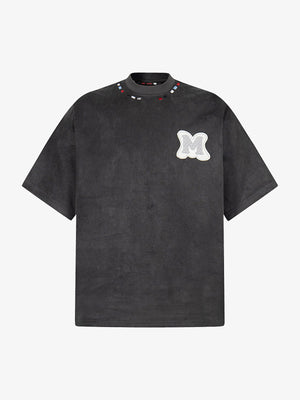 Embroidered Neckline Oversized T-Shirt 