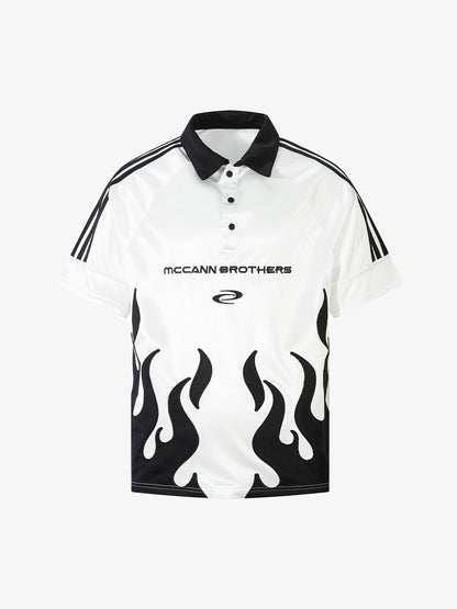 Street Flame Embroidery POLO T-Shirt 