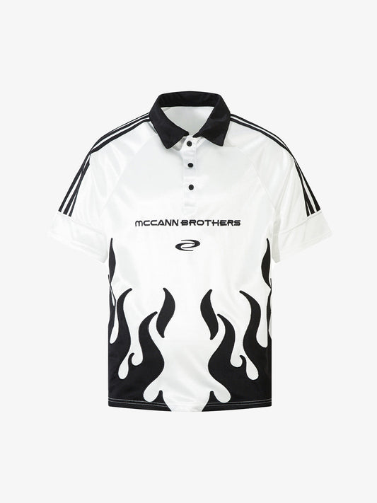 Street Flame Embroidery POLO T-Shirt 