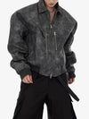 Thesupermade Vintage Motorcycle Suede Street Rap Jacket - 2232 