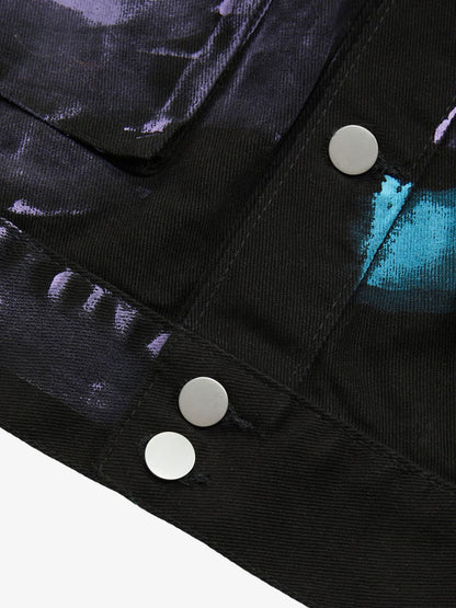Thesupermade Hip-hop Hand-painted Graffiti Denim Jacket - 2010 