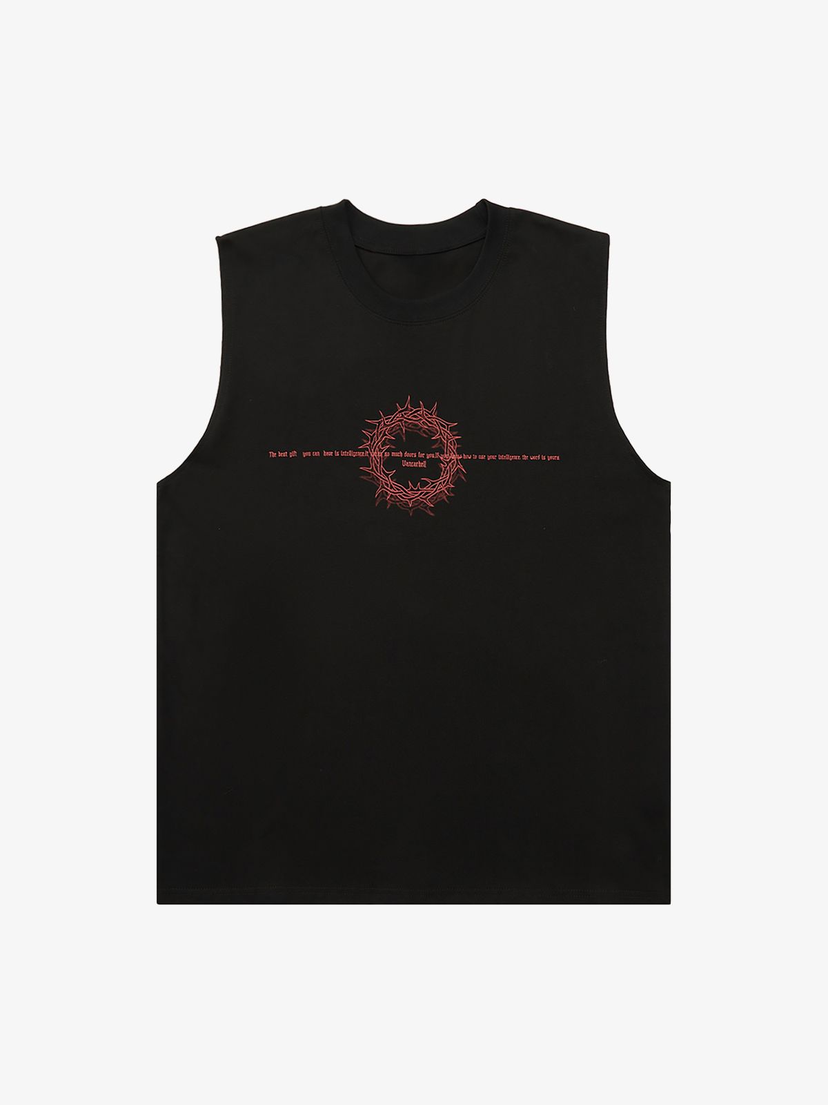 Thesupermade Thorn Ring Retro Font Street Rap Sleeveless Vest 