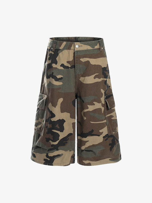 Camouflage Multi-Pocket Cargo Jorts 
