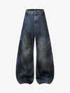 Dirty Dye Baggy Barrel Jeans 