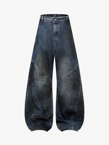 Dirty Dye Baggy Barrel Jeans 