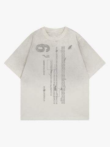 Distressed Digital Print T-shirt 