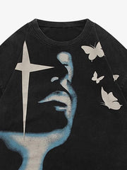 Thesupermade Abstract Portrait Print T-shirt - 1619 