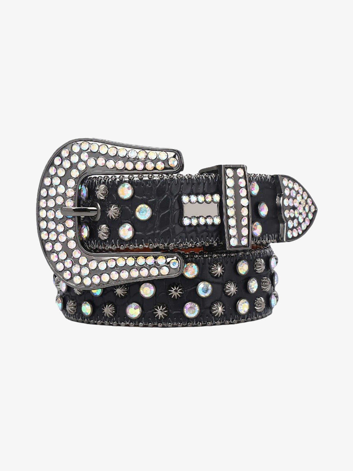 Punk Style Metal Hotfix Rhinestone Belt 