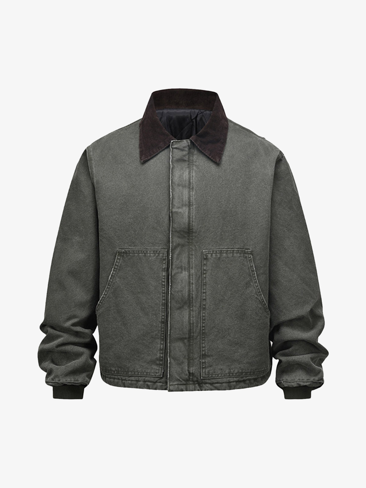 Vintage Washed Distressed Quilted Work Jacket 