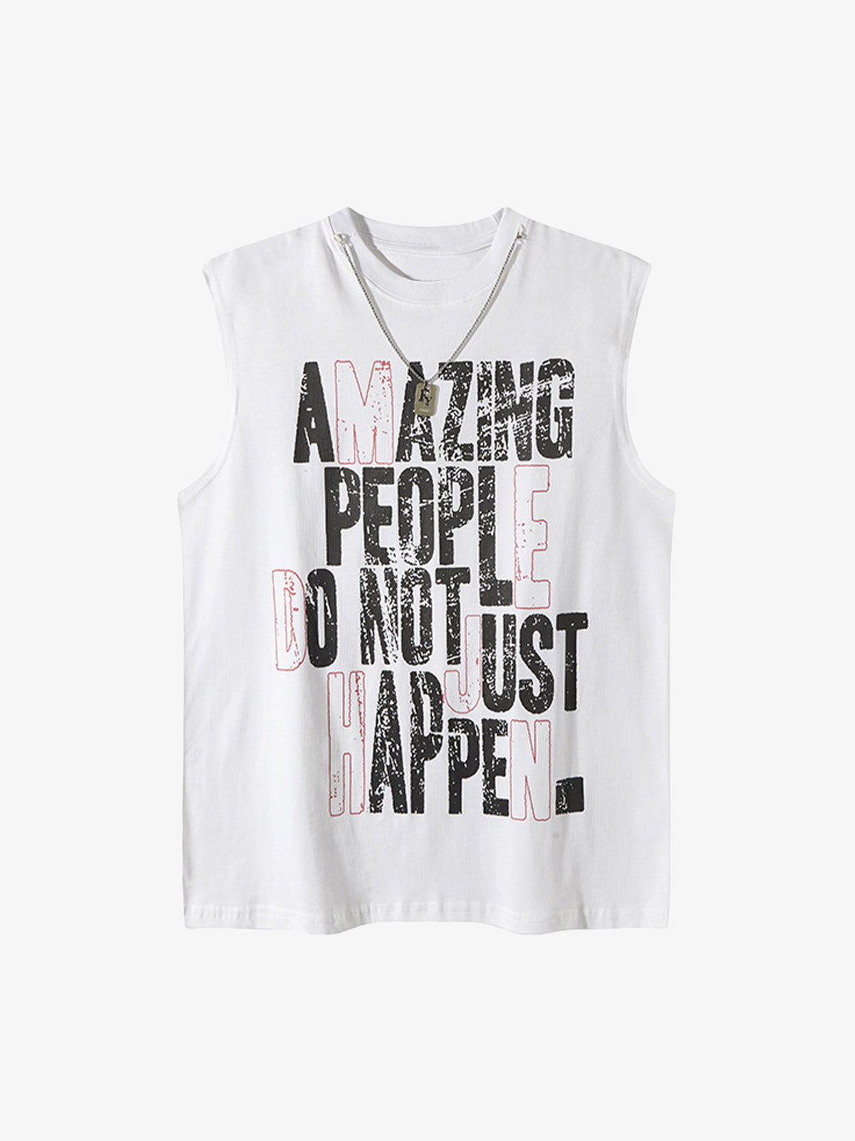Graphic Lettering Chain Vest 