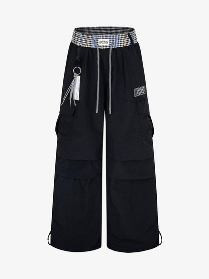 Double Waist Drawstring Baggy Cargo Pants 