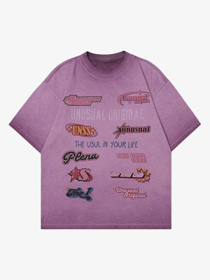 American-style sticker pattern cuttable T-shirt - 1510 