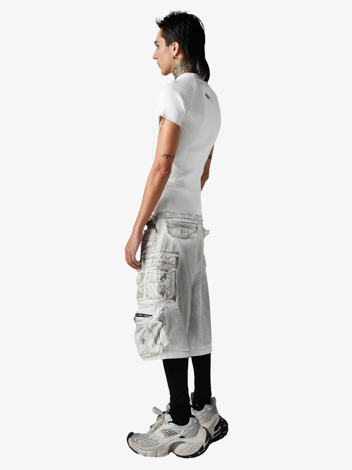 Distressed Multi-Pocket Cargo Shorts 