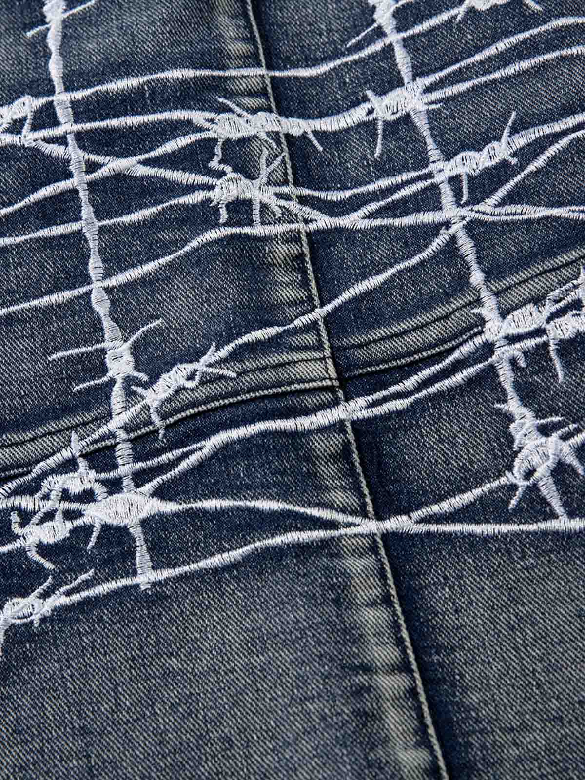 Thesupermade High Street Embroidery Hip-Hop Jeans - 2122 