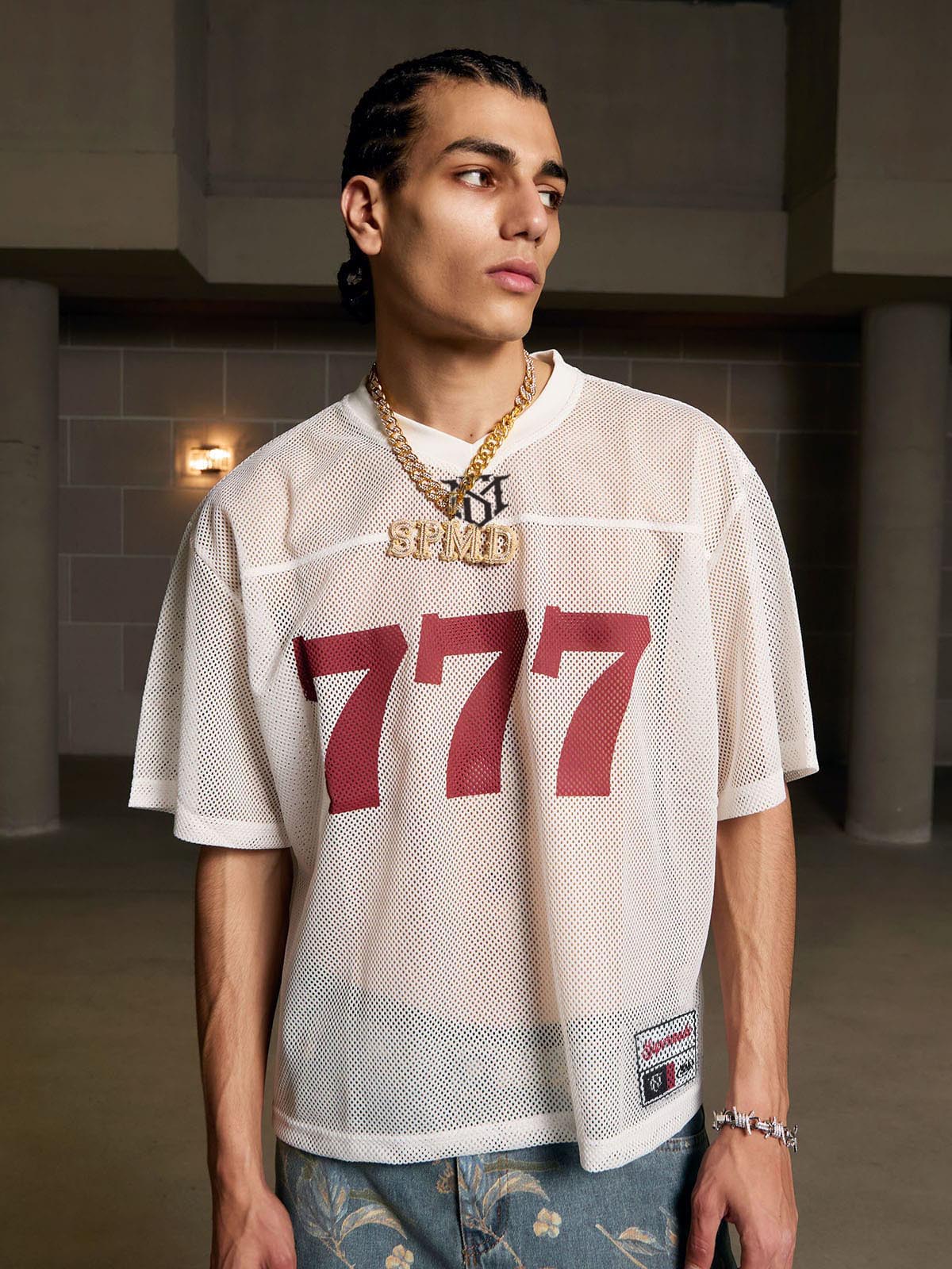 Jersey Letter Print Quick Dry V-neck T-shirt - 2389 