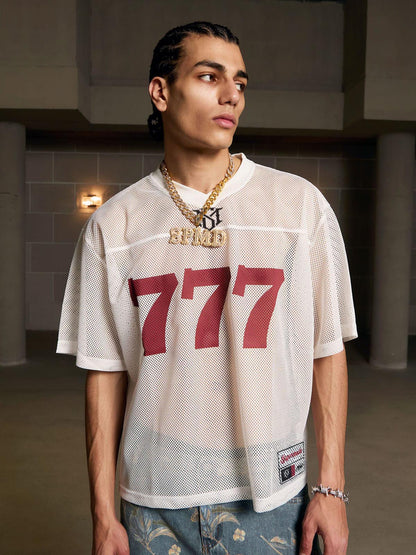Jersey Letter Print Quick Dry V-neck T-shirt - 2389 