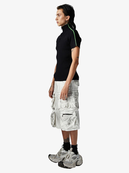 Distressed Multi-Pocket Cargo Shorts 