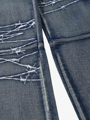 Thesupermade High Street Embroidery Hip-Hop Jeans - 2122 