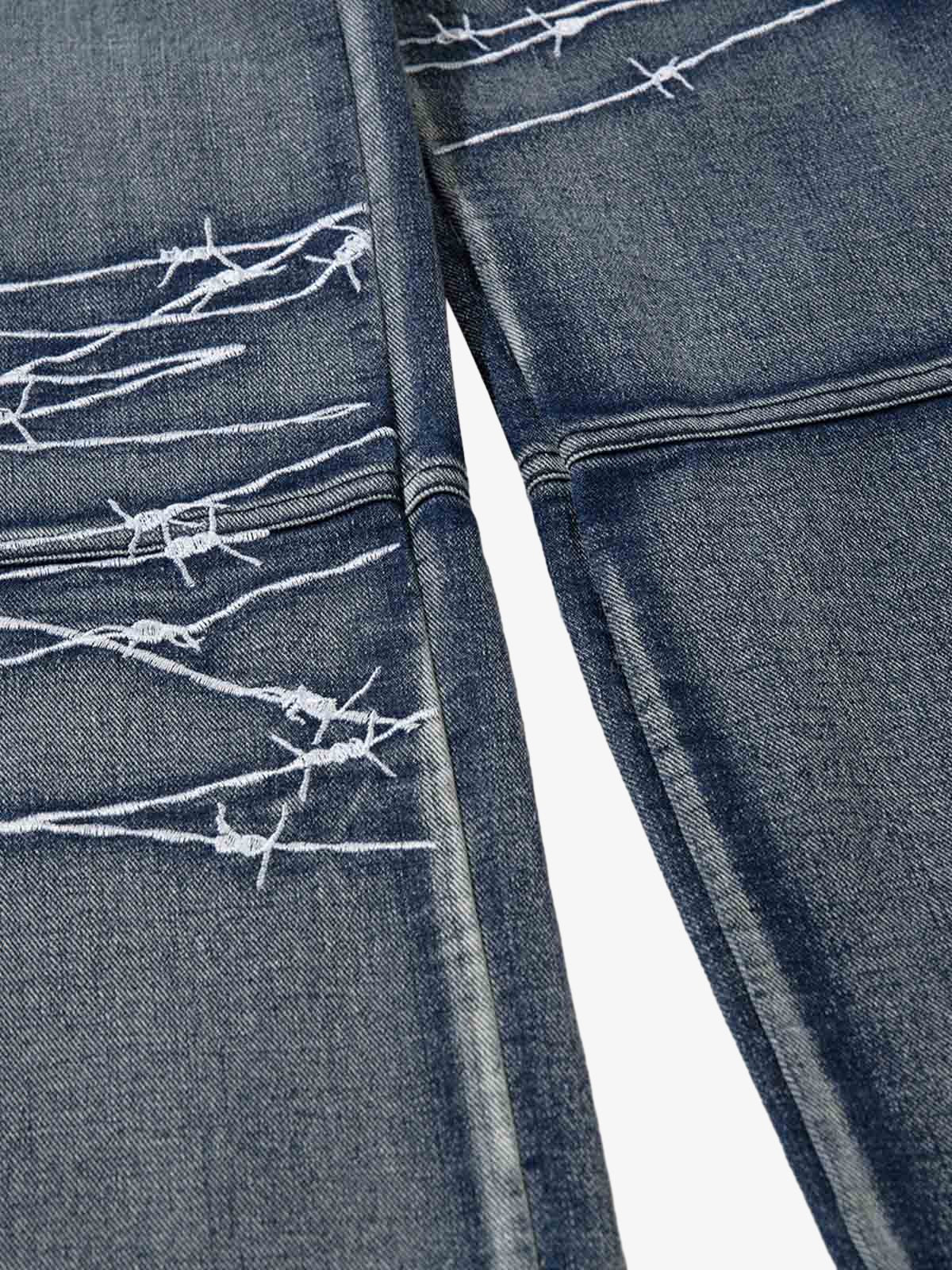 Thesupermade High Street Embroidery Hip-Hop Jeans - 2122 