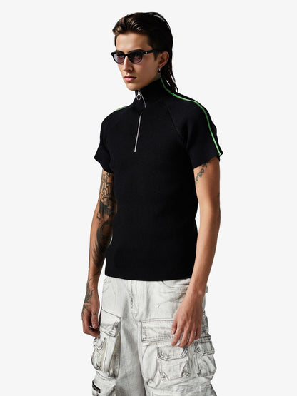Retro Cleanfit Quarter Zip- Up T-Shirt 