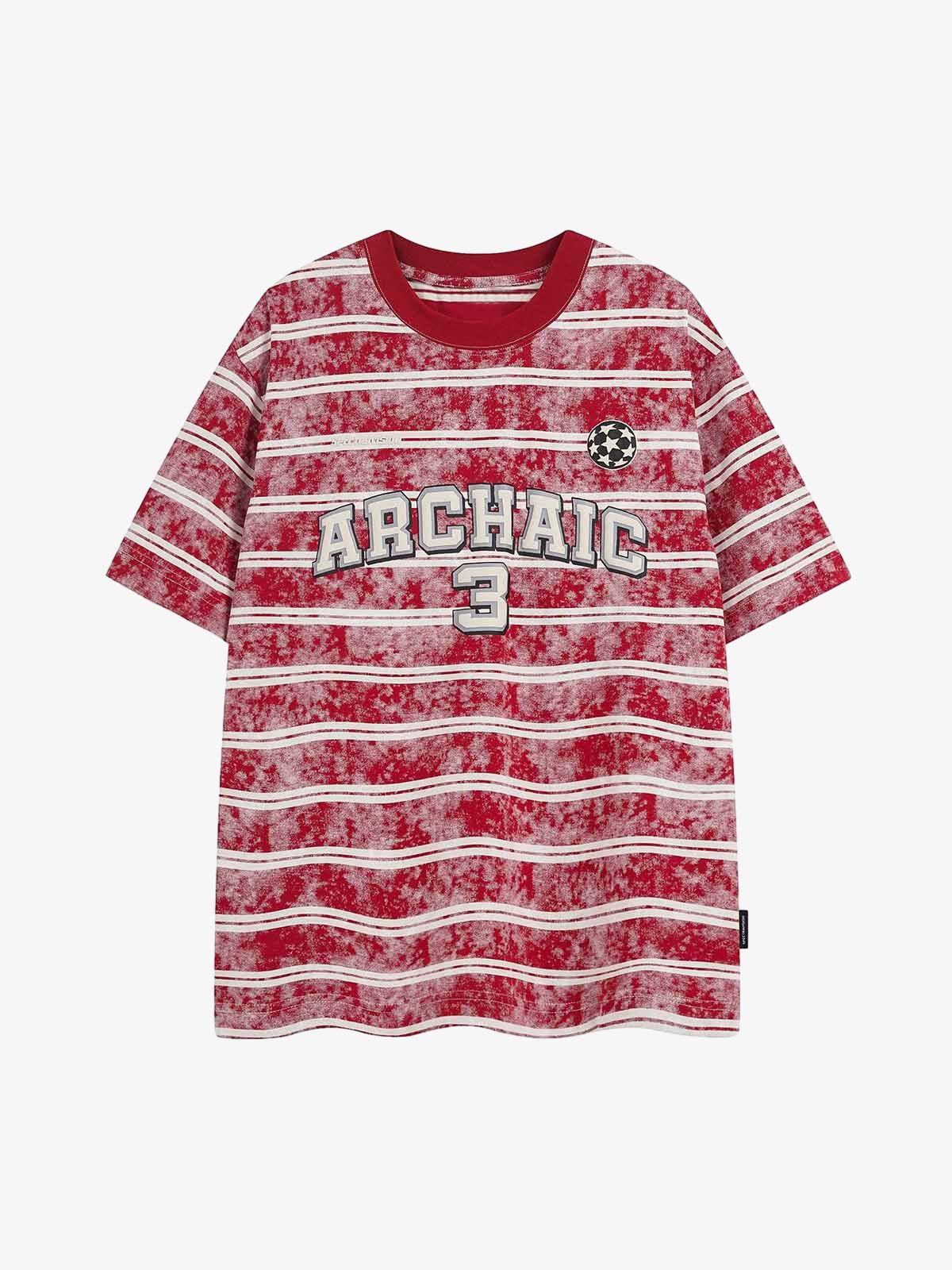 Graphic Lettering Striped Oversized T-Shirt 