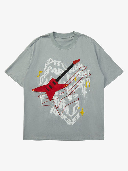 Thesupermade High Street Embroidered Letters Creative Printed T-shirt 