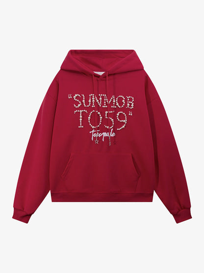 Street Beaded Loose Hoodie 