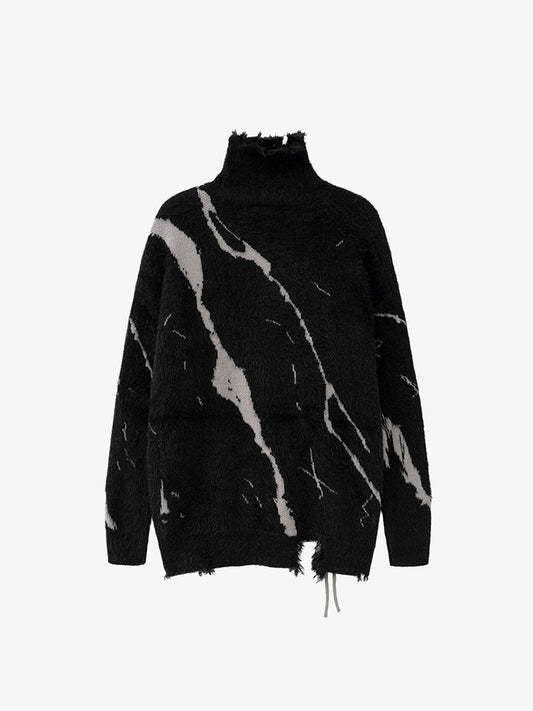 Thesupermade Ripped Knit Turtleneck Sweater - 1525 