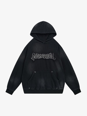 Wasteland Washed Patched Embroidered Hoodie Set 
