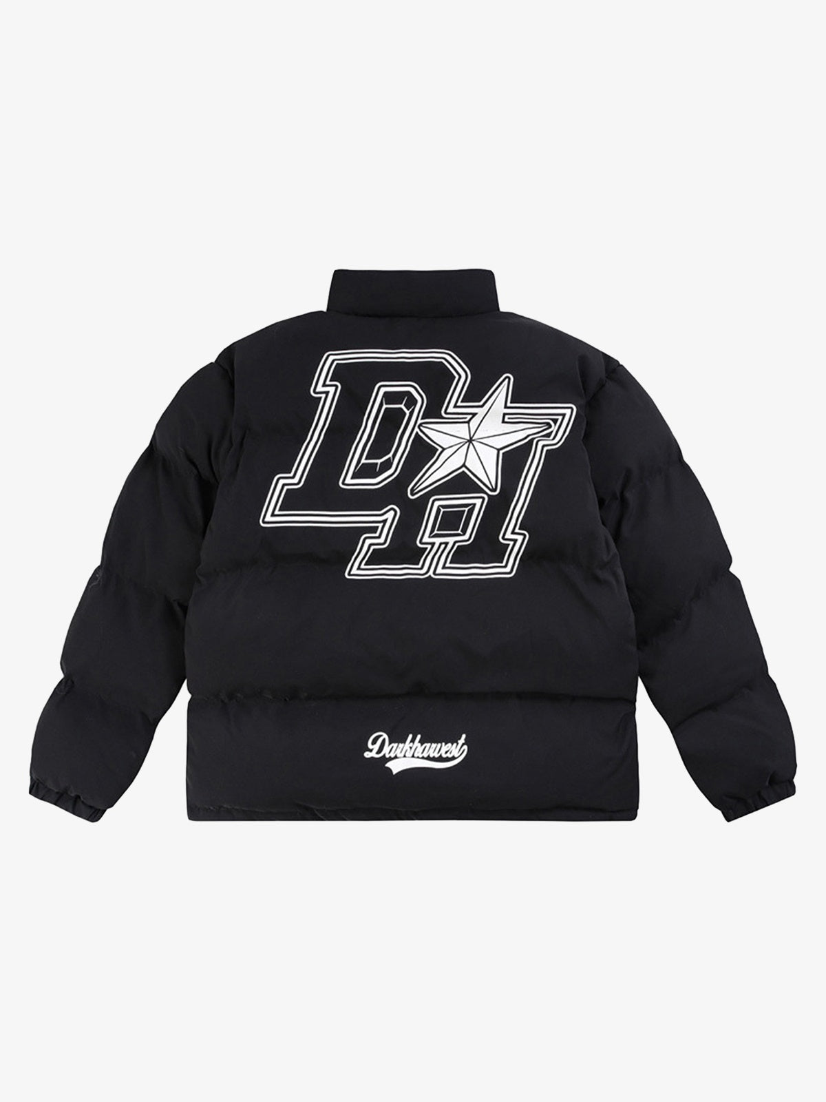 Retro Letter Print Down Jacket - 1393 