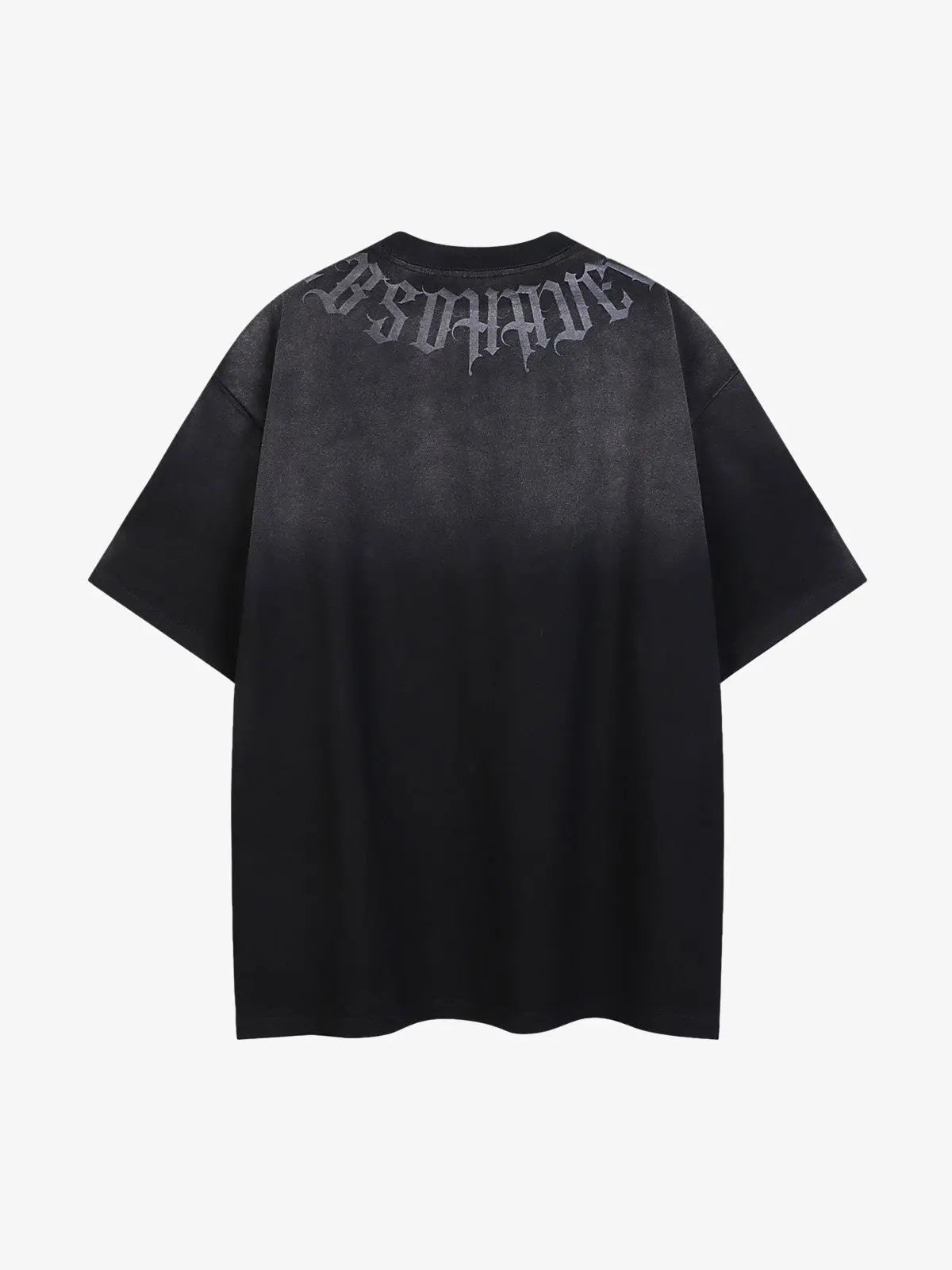 Retro Gradient Letter Printed Washed Oversize T-shirt 
